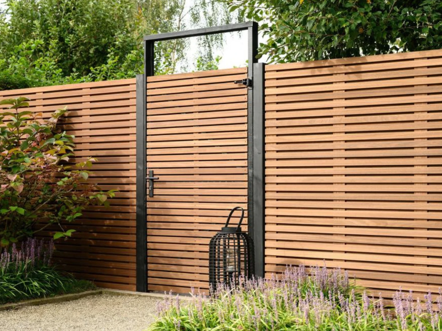 Schutting Thermowood Ayous Rhombus Dubbelzijdig 180 x 180 cm - Afbeelding 6